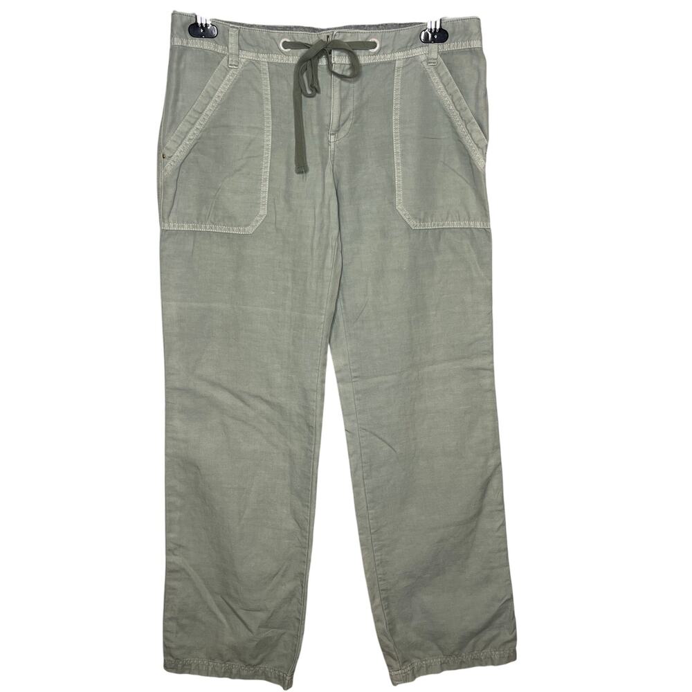 Anthropologie Hei Hei Linen Blend Sage Green‎ Gray Pants Size 6